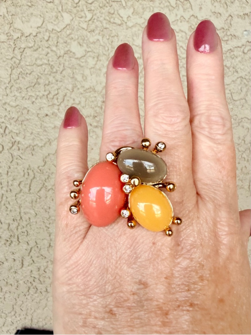 Camille Lucie Multicolor Orb & Gold Statement Ring